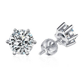 Moissanite-ruuvikorkki korvakorut | Valkoinen kulta 16k