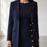 Santina | Pitkä Blazer ja Olkaimeton Mekko Kultaisten Napit